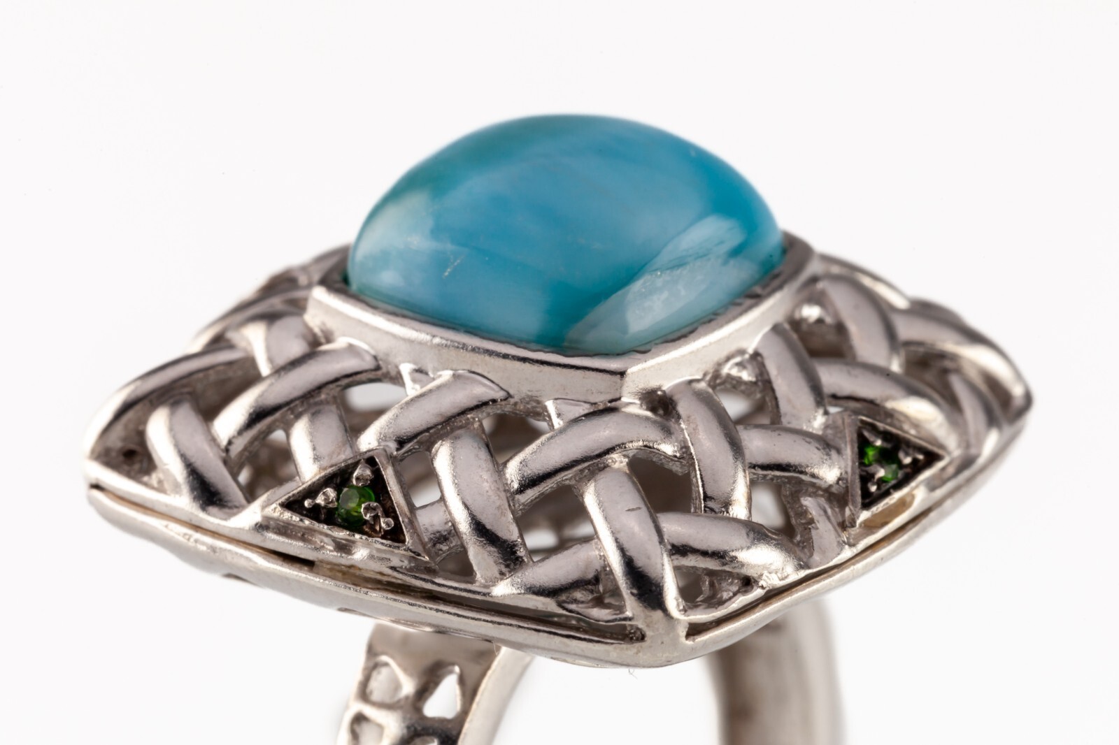 Stunning Cushion Larimar Sterling Ring SZ 10.5 Item image 2