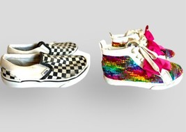 Girls Lot Vans Shoes &amp; Nickelodeon Jojo Siwa  Sneakers Size 2 Little Kids - £17.38 GBP