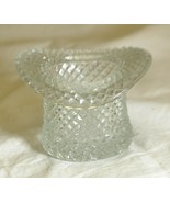 Diamond Point Clear Top Hat Art Glass Vintage MCM - £13.28 GBP