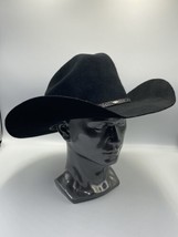Justin XX Cowboy Western Hat 100% Wool Black Size 60- 7 1/2 Belted - £36.74 GBP