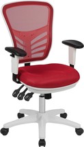 Flash Furniture Executive Mid-Back Red Mesh Swivel Office Chair With Adjustable - £151.07 GBP
