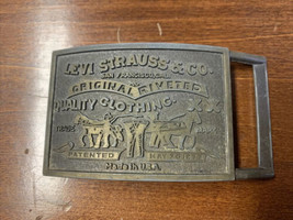 Levi Strauss &amp; Co Original Riveted Clothing  Vintage brass tone belt buckle - $9.49