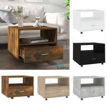 Modern Wooden Living Room Coffee Table Side Tables With Storage Drawer &amp; Wheels - $58.26+