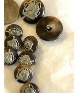 10 Ralph Lauren Jacket Equestrian Buttons Silver  Pony Horse on tortoise... - £15.82 GBP