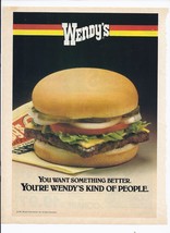 1981 Wendy&#39;s Print Ad Vintage Burger 8.5&quot; x 11&quot; #2 - £15.05 GBP