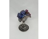 Dollhouse Miniature Sweet Romance Metal Flower Arrow Hat On Stand - £46.92 GBP