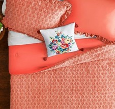 Pioneer Woman ~ Tossed Floral Coral ~ 4 Pc. ~ King Size Comforter Set ~ 96 x 110 - £50.26 GBP