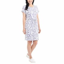 Hilary Radley Women&#39;s Plus Size XXL Lavender Off White Short Sleeve Dres... - $13.49