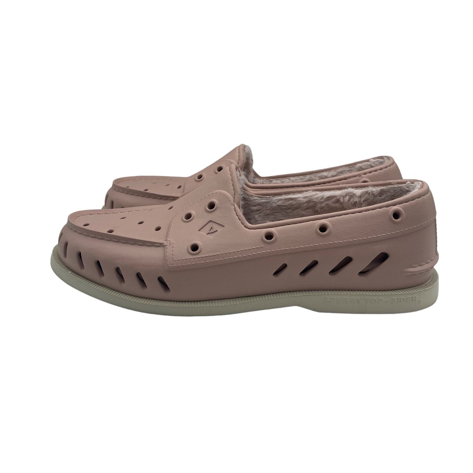 Sperry Top Sider Float Cozy Cut Out Faux Fur Lined Loafers Shoes Pink Wo... - $29.69