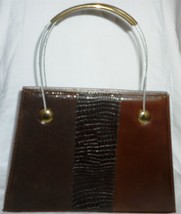 Vintage Snake Crocodile &amp; Glove Leather Evening Purse Bag By Renata Italy Metal - £53.47 GBP