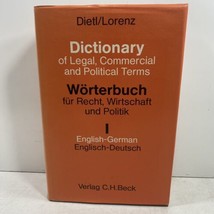 ENGLISH-GERMAN Dictionary Of Legal Commercial &amp; Political Vol 1 Dietl Lorenz Hc - £95.61 GBP