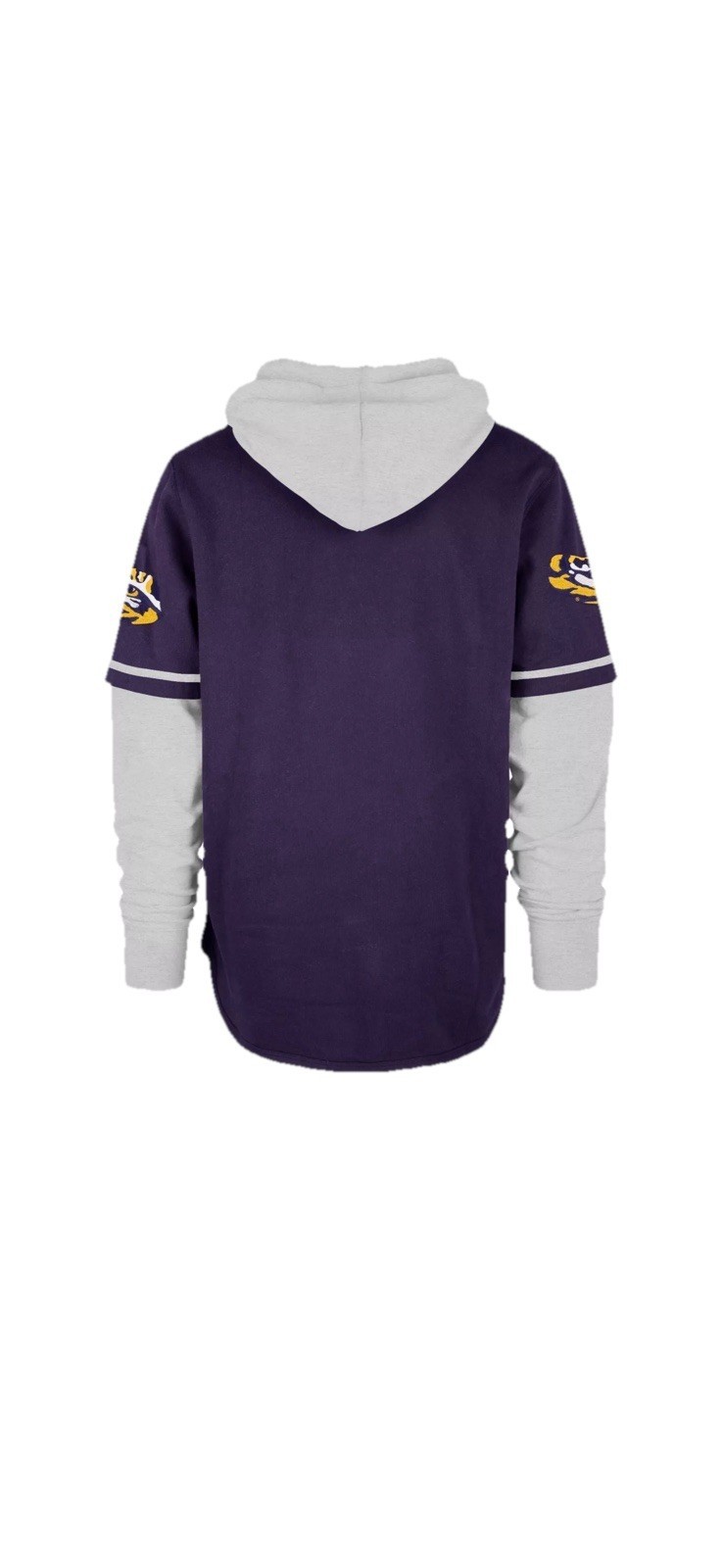 '47 Adult LSU Tigers Gray Purple Trifecta Pullover Hoodie NCAA Size XL Pocket Item image 2