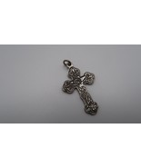 Vintage Sterling Silver Rare Crucifix Cross Stomach Stab Wounds 3cm - £23.35 GBP