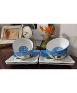 St. Nicholas Square Button Up 4 Salad Plates (8.5&quot;) &amp; 4 Cereal Bowls (6&quot;... - £55.84 GBP