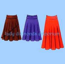 Flared Pull-on Skirts Wide Fold-down Waistband Flounce Overlay Womens 8 10 12 14 - £11.21 GBP