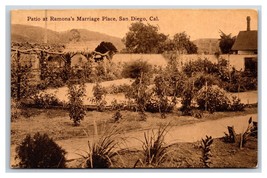Ramonas Marriage Place Garden Patio San Diego CA UNP Sepia DB Postcard C20 - £2.33 GBP