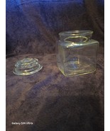 Vintage Clear Glass Square Apothecary Jar, 5 inches - £7.56 GBP