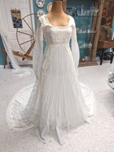 Antique Wedding Dress Bridal Gown Train  Lace Pearls Victorian Pleats Ca... - $5,000.00