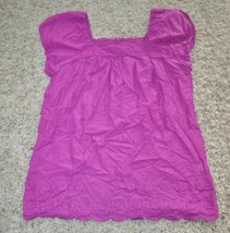 Womens Shirt Apt 9 Purple Lace Short Sleeve Babydoll Top $36 NEW-size S - £8.54 GBP