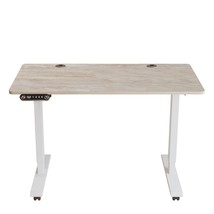 48&quot; Adjustable Light Khaki and White Computer Desk - $5,208.76 MXN