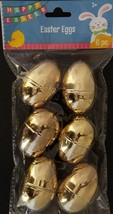 Metallic Gold Fillable Plastic Easter Eggs 6/Pk - £2.70 GBP