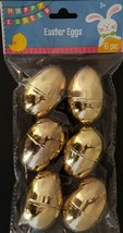 Metallic Gold Fillable Plastic Easter Eggs 6/Pk - $3.46