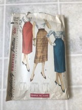 Vintage Original Simplicity Sewing Pattern Waist 25 Hip 34 One Yard Skirt 1345 - £8.47 GBP