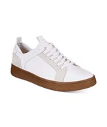 Bar III Ventura Collection Leather Lace-Up Men&#39;s Fashion Sneakers, White... - $29.30