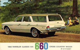 Rambler 1963 Classic Six 660 Cross Country Wagon Car Auto postcard - £4.97 GBP