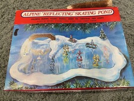 Vtg Christmas Regency Alpine Reflecting Skating Pond Holiday display COM... - $130.89
