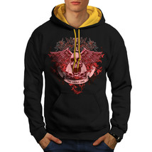 Wellcoda 13 The Lucky One Skull Mens Contrast Hoodie, Charm Casual Jumper - £30.95 GBP