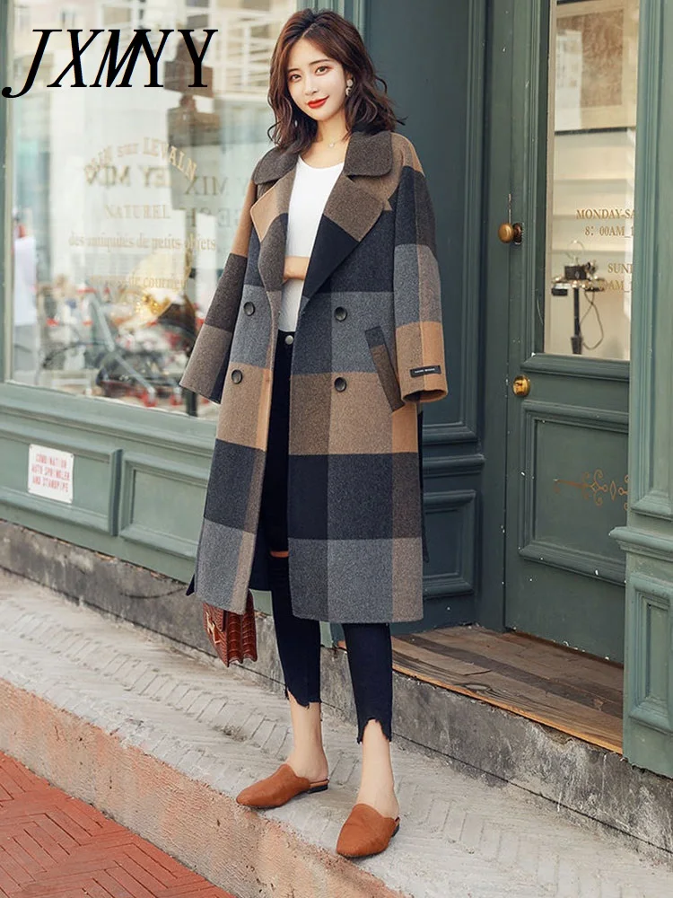 Autumn And Winter Fashion New Products Elegant Temperament Plaid Mid-Length en C - £161.97 GBP