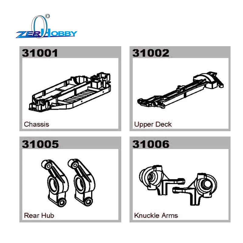 RC CAR SPARE PARTS ACCESSORIES 31001 31005 31006 FOR SUPERCAR 1/10 ELECTRIC - £38.49 GBP