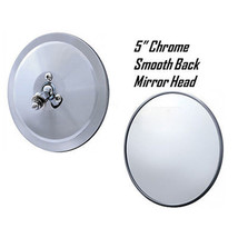 5&quot; Chrome Smooth Exterior Door Round Rear View Mirror Head 1947-1972 Che... - $10.82