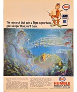 ENCO HUMBLE RESEARCH WONDERS WITH OIL - Tiger Research - 1966 Vintage Pr... - $13.83