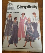 Simplicity 8480 Button-Up Top Lace Overlay Pleated Pants Gored Skirt Sz ... - $4.95