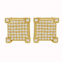 0.20ct Round Simulated Diamond 14K Yellow Gold Plated Cube Men&#39;s Stud Earrings - £63.02 GBP