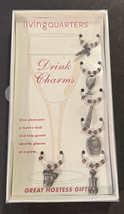 Living Quarters Wine Glass Drink Charms Set of 6 Great Gift! New Old Stock - $163.27 MXN