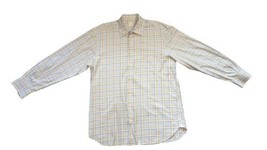 Peter Millar Button Down Shirt Men’s Lg Blue Brown 100% Cotton Plaid Lon... - $19.00