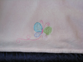 Carters Baby Girl Pink Plush Fleece Blanket Butterfly Green Blue Purple - £24.91 GBP