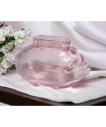 Vintage Pink Textured Glass Small Pig Piggy Bank Coin Still 4&quot; L x 3&quot; H - £14.52 GBP