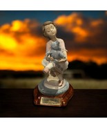 Lladro Society Best Friends Girl Blue Teddy Bear 1993 Retired 7620 with Box - $1,865.57 MXN