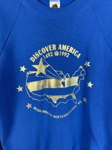 Vintage Discover America Sweatshirt Blue Crewneck 1992 Men’s Large USA 90s - £23.52 GBP