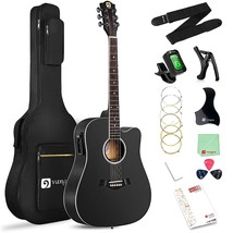 Electric Acoustic Guitar Full Size Cutaway Acoustic Guitar Bundle Guitarra Acust - £199.31 GBP