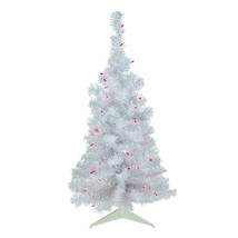 US Seller 3&#39; Rockport White Pine Artificial Christmas Tree Purple Lights Fast Sh - $113.38