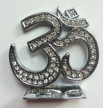 Car Dashboard Mantle Piece 3D Stunning Silver Tone Large HINDU OM Stand GIFT 507 - £13.39 GBP