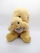 Vintage 90s Avon Mother Baby Chicks 8 in Stuffed Animal Plush Yellow Easter Egg - $13.29