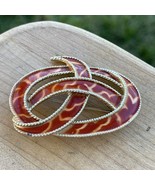 Vintage Enamel Goldtone Pin Brooch Womens 2-1/4&quot; - $419.24 MXN