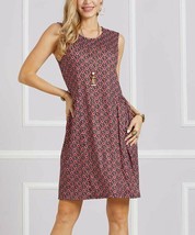 MSRP $77 Suzanne Betro Black &amp; Pink Polka-Dot Keyhole-Back A-Line Dress Size XL - £7.32 GBP