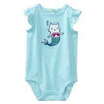 Gymboree Baby Girl 6-12 MER-CAT Mermaid Kitty Cat Ruffle Sleeve Bodysuit Nwt - £7.88 GBP